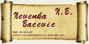 Nevenka Bačević vizit kartica